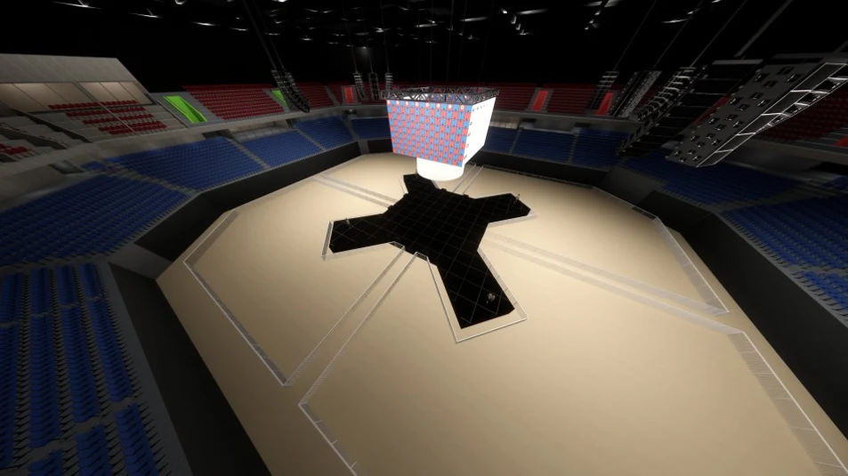 대학 설계 과제에서 제작한 INSPIRE Arena 무대 공간 모델